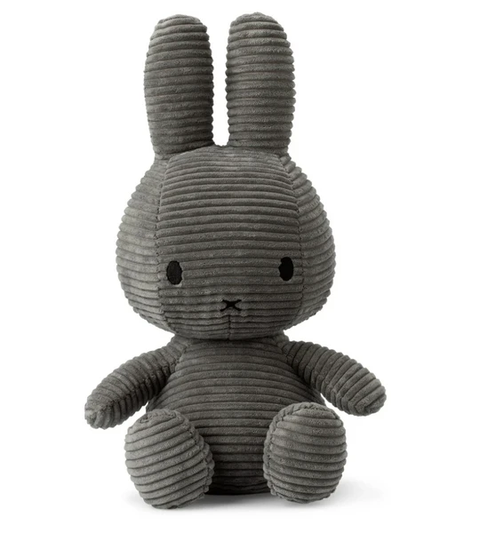 Miffy 24cm Grey Corduroy Toy Miffy 24cm Grey Corduroy Toy