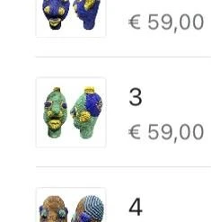 escape Small Beaded Tribal Heads From Cameroon