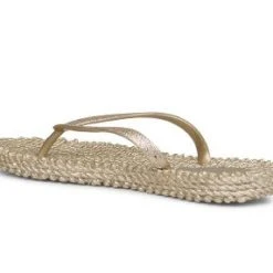Ilse Jacobsen Glitter Flip Flops - Gold