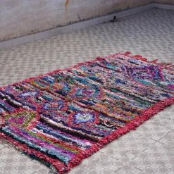 escape Red Framed Boucherouite Rug