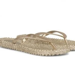 Ilse Jacobsen Glitter Flip Flops - Gold