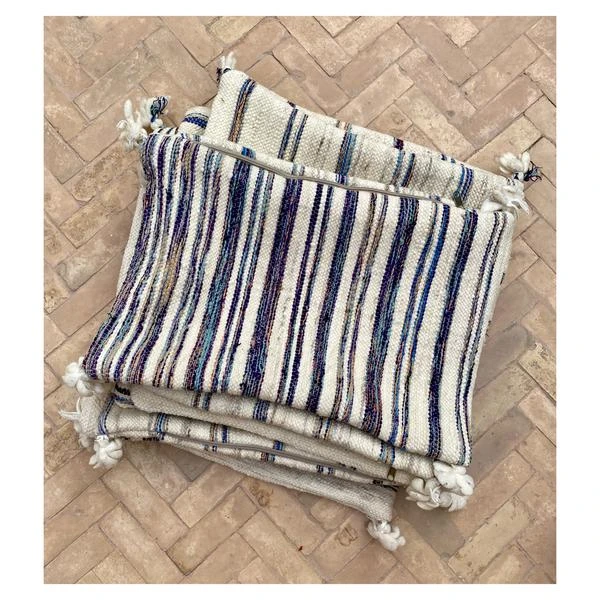 escape Blue Striped Kilim Cushion 3 escape Blue Striped Kilim Cushion