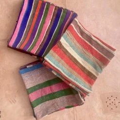 escape Bright Striped Kilim Cushion