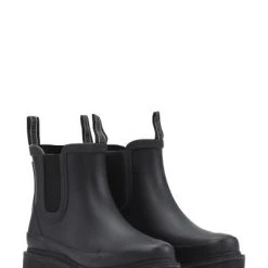 Ilse Jacobsen Short Black Rubber Chelsea Boots