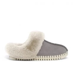 Ilse Jacobsen Tulip Slip On Slipper Faux Fur Dark Shadow