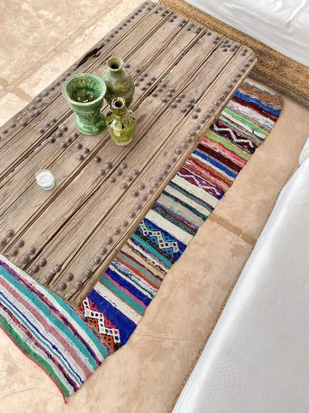 escape Striped Boucherouite Kilim escape Striped Boucherouite Kilim