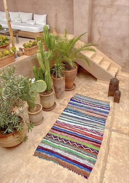 escape Striped Boucherouite Kilim escape Striped Boucherouite Kilim