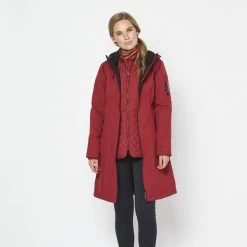 Ilse Jacobsen Dark Red Ilse Jacobsen Long Rhubarb Raincoat 37L