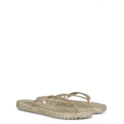 Ilse Jacobsen Glitter Flip Flops Gold