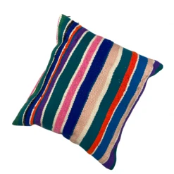 escape Bright Striped Kilim Cushion