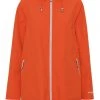 Ilse Jacobsen Soft Shell Raincoat - Mid Length With Detachable Hood - Warm Orange