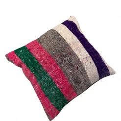 escape Grey Colored Striped Kilim Cushions