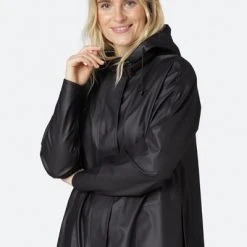 Ilse Jacobsen Light A-line Raincoat - Black