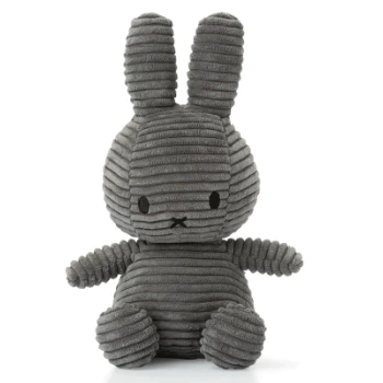 Miffy Miffy Sitting Corduroy Grey Soft Toy 23cm Miffy Miffy Sitting Corduroy Grey Soft Toy 23cm