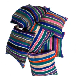 escape Bright Striped Kilim Cushion