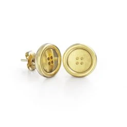 Miffy Miffy Button Stud Earrings 18ct Gold Vermeil
