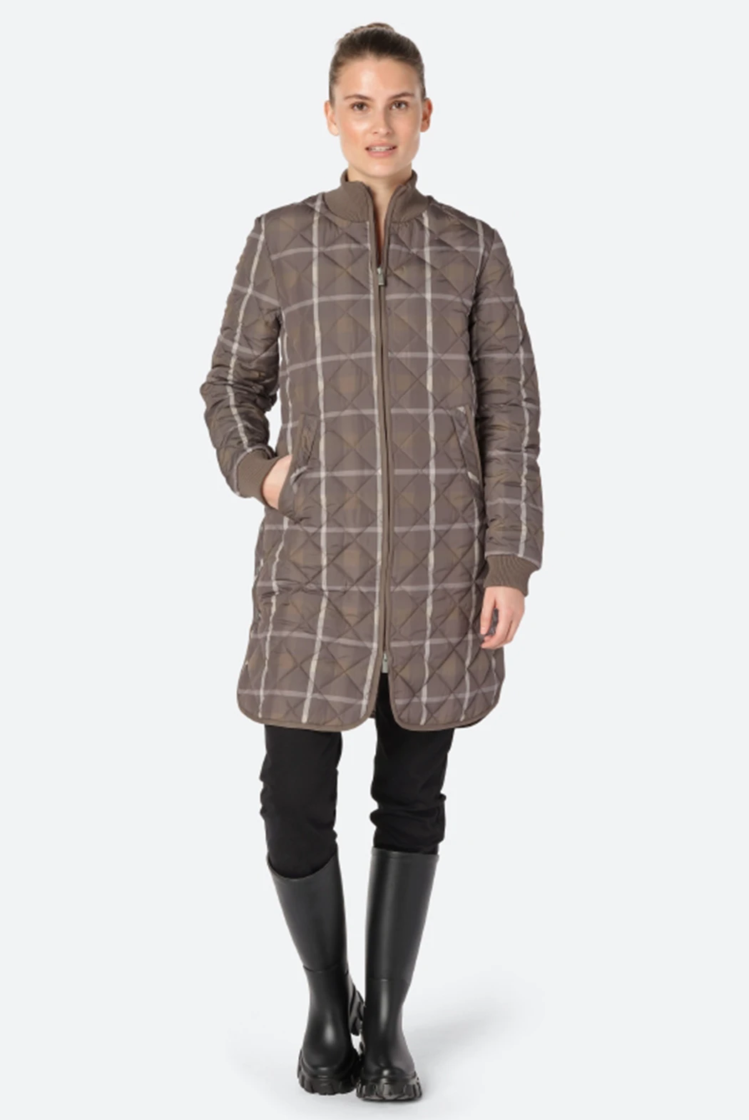 Ilse Jacobsen ART06 Tartan Padded Quilt Coat Falcon 5 Ilse Jacobsen ART06 Tartan Padded Quilt Coat Falcon