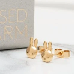 Miffy Miffy Mini Head Studs Earrings 18ct Gold Vermeil