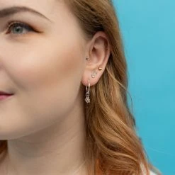 Miffy Miffy Sterling Silver Daisy Hoop Earrings