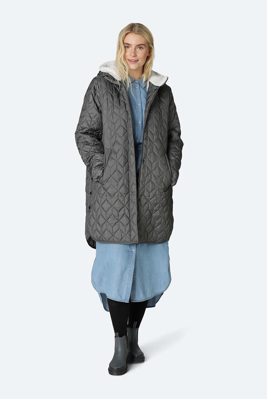 Ilse Jacobsen AERIAL05 Padded Coat - Shadow Ilse Jacobsen AERIAL05 Padded Coat - Shadow